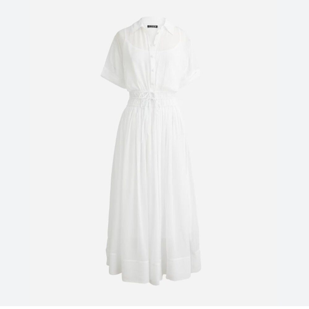 J. Crew White Midi Shirt Dress - Picture 2 of 11